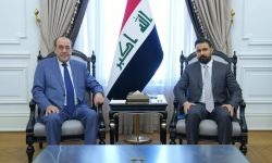 رئيس مجلس الوزراء علي فالح الزيدي يستقبل رئيس ائتلاف دولة القانون نوري المالكي.